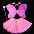 halloween Costumes for girl Cosplay Fairy Princess Butterfly Wings +Headband+Tutu Skirt - menochic